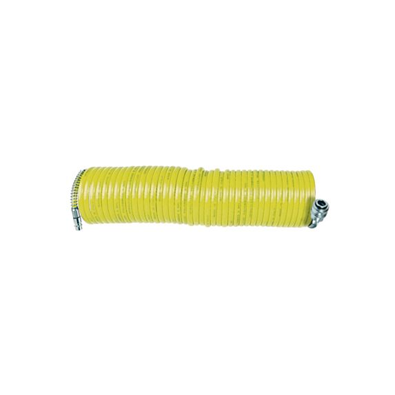 Tuyau spirale 6,8mmx10m jaune raccord baionnette - DOMAC