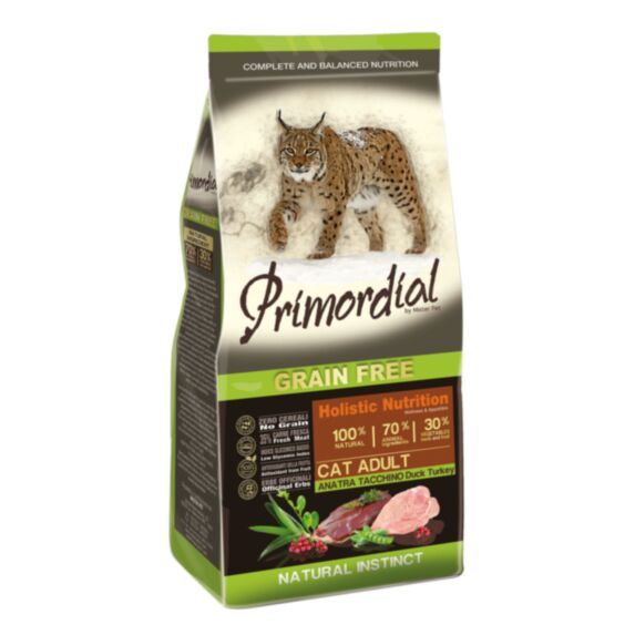 Croquettes chat Adulte canard et dinde 2 kg - PRIMORDIAL