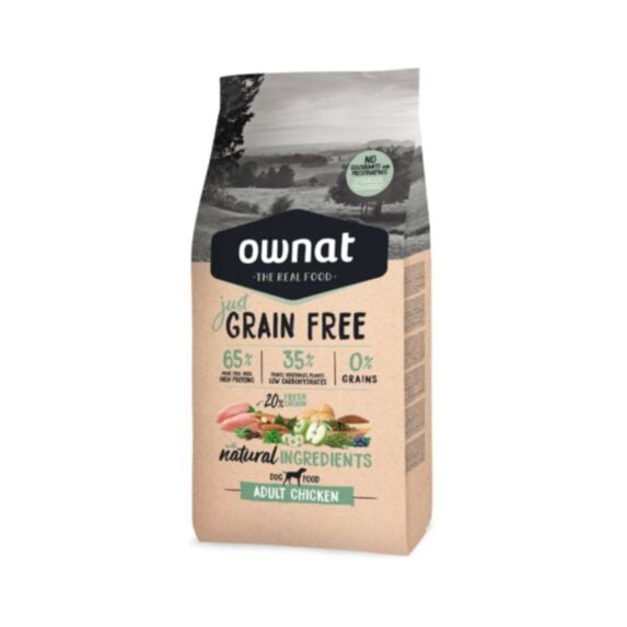 Croquette chien just grain free adulte poulet 14 kg - OWNAT
