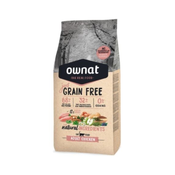 Croquette chat adulte Just Grain poulet 3kg - OWNAT