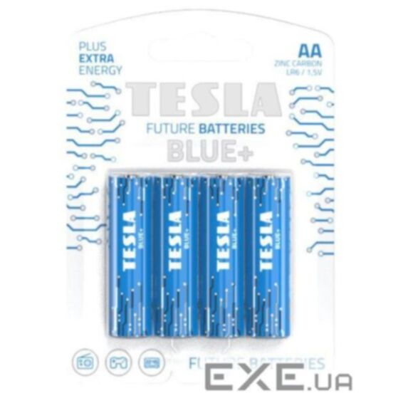 4 piles alcalines AA Blue+ - TESLA