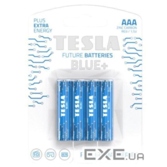 4 piles alcalines AAA Blue+ - TESLA