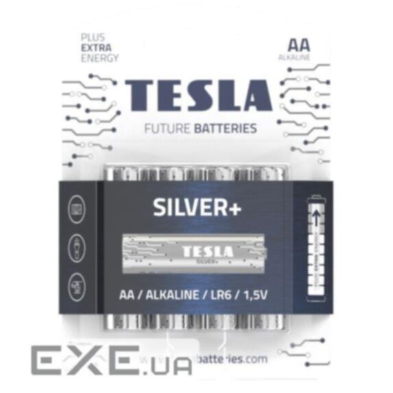 4 piles alcalines AA Silver+ - TESLA