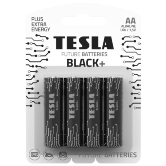 4 piles alcalines AA Black+ - TESLA