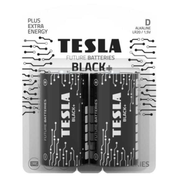 2 piles alcalines D Black+ - TESLA