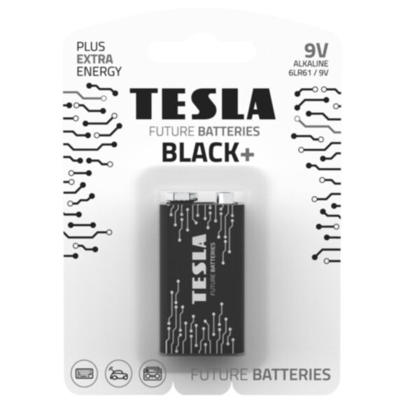 Pile alcaline 9V Black+ - TESLA