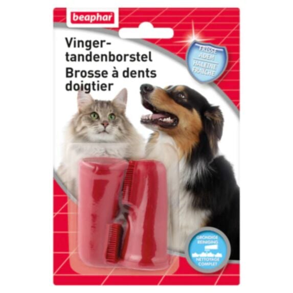 Brosse à dents doigtier chien et chat x2 - BEAPHAR