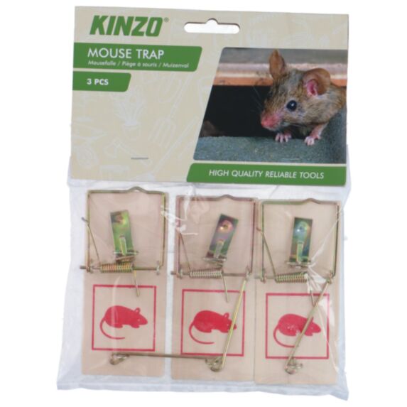 Piège à souris 10 x5 x 2 cm, 3 pièces - KINZO