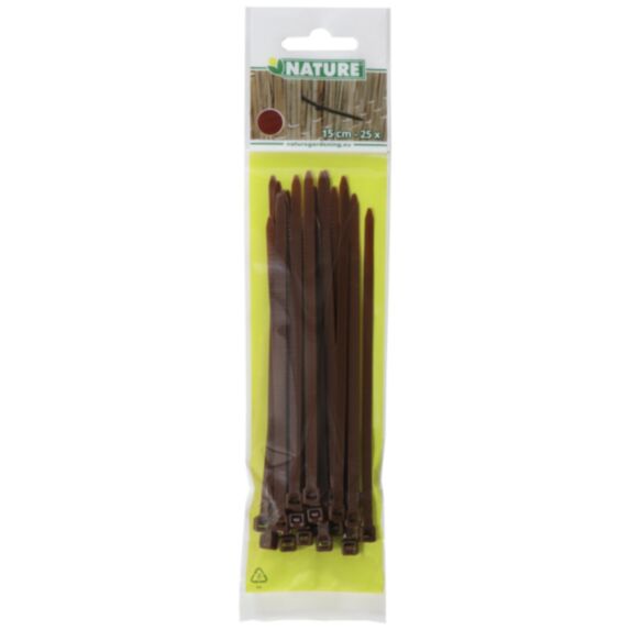 Collier de fixation 15 cm chocolat x25 - NATURE