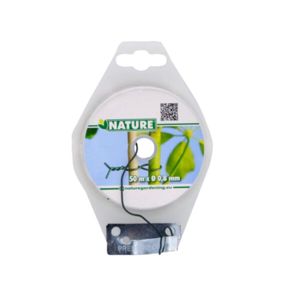 Fil de fer acier plastifié vert Ø0,8/1,2 mm x 50 m - NATURE