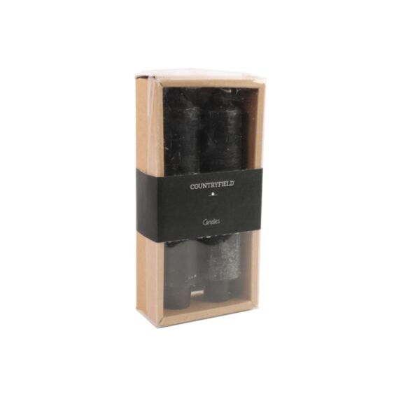 Bougie chandelle Vela Ø3,5xH.15,5cm noir - DECOSTARS
