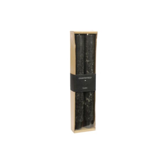 Bougie chandelle Vela Ø3xH.25cm noir - DECOSTARS