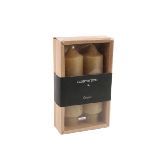 Bougie chandelle Vela Ø3,5xH.12,5cm beige - DECOSTARS