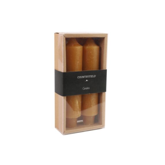 Bougie chandelle Vela Ø3,5xH.15,5cm ambre - DECOSTARS