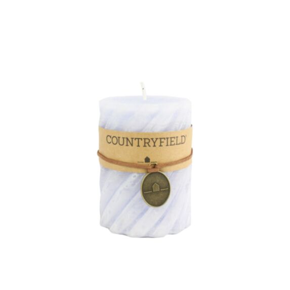 Bougie ronde spirale Tonnie H7,5cm bleu clair - DECOSTARS