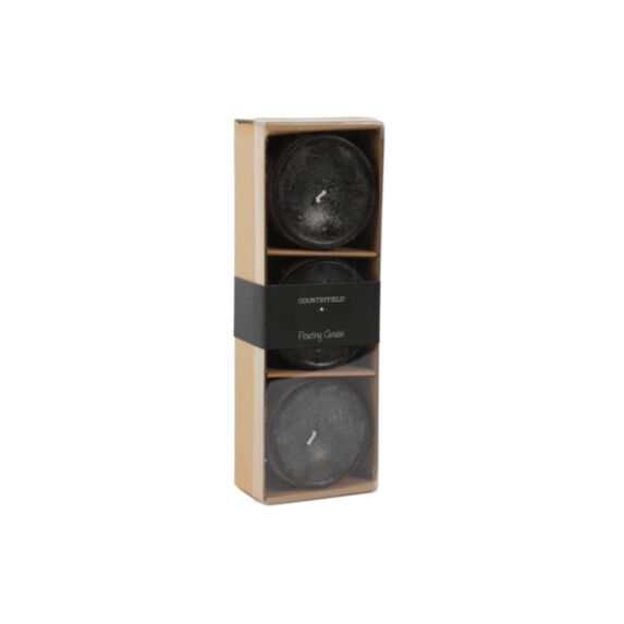 Bougie flottante Bollie Ø8xH.5,5cm noir - DECOSTARS