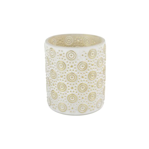 Porte-bougie Hailey M Ø8,5xH.10cm crème/doré - DECOSTARS