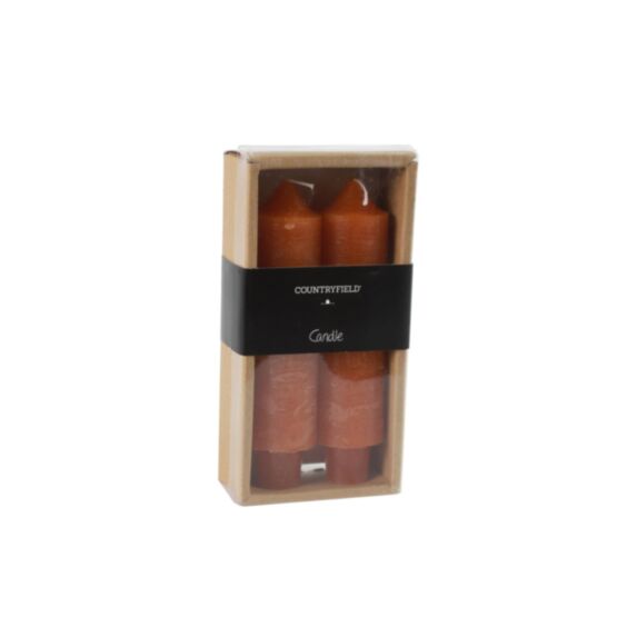 Bougie chandelle Vela Ø3,5xH.15,5cm orange - DECOSTARS