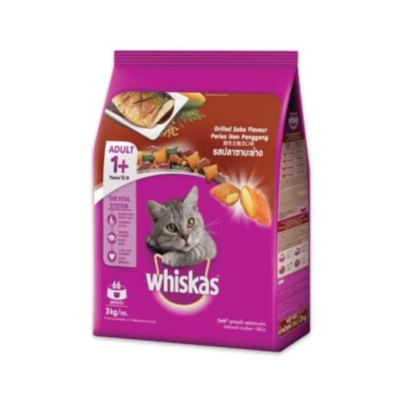 Croquettes chat adulte Saba grillé 3 kg - WHISKAS®