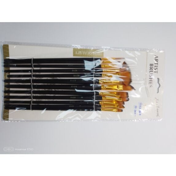 Set de 12 pinceaux plats 1-12 débutants - HOBBYWORLD