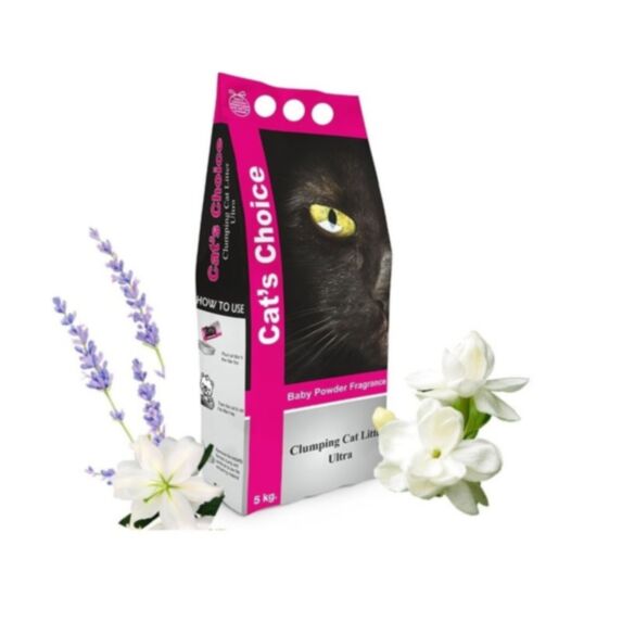 Litière Cat's Choice 5kg parfum poudre de bébé