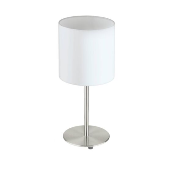 Lampe à poser Pasteri nickel mat blanc E27 1 x 60W- EGLO