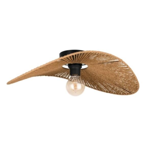 Plafonnier Siruela acier noir 56x40x16cm naturel - EGLO
