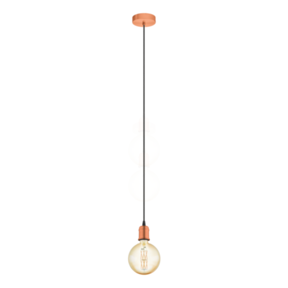 Suspension Yorth H200cm Cuivre Brossé/Noir E27x1 - EGLO