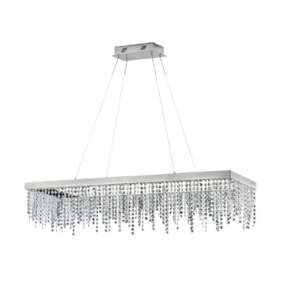 Suspension Antelao acier chrome cristal clair 1150 x 320 x 1500 mm  LED incl. 4000k Dimmable - EGLO