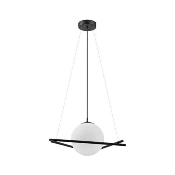 Suspension Salvezinas en acier noir et verre blanc 1100 x 520 x 520 mm E27 1 x 25W- EGLO