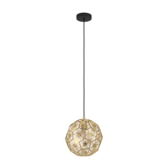 Suspension Skoura Ø30 x H150 cm E27 acier doré - EGLO