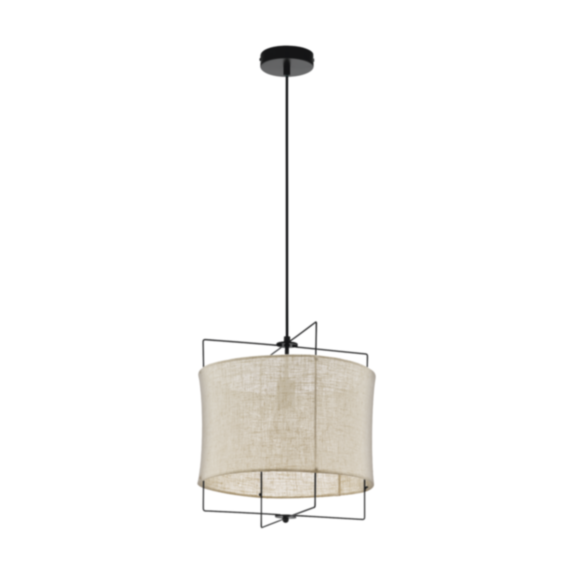 Suspension Bridekirk D40 x H110 cm E27x1 nature/noir - EGLO