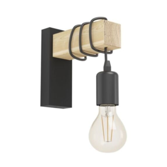 Applique murale Townshend noir/bois 110cm - EGLO
