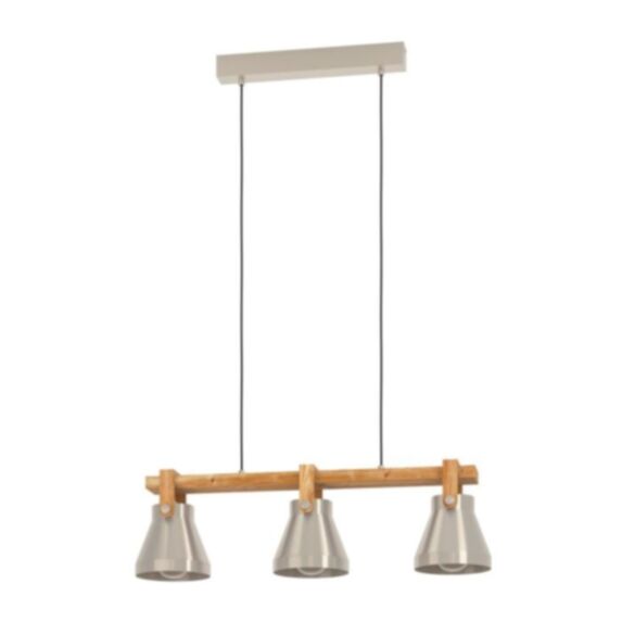 Suspension Cawton 76 x 16 cm 3 x E27 40W acier marron rustique - EGLO