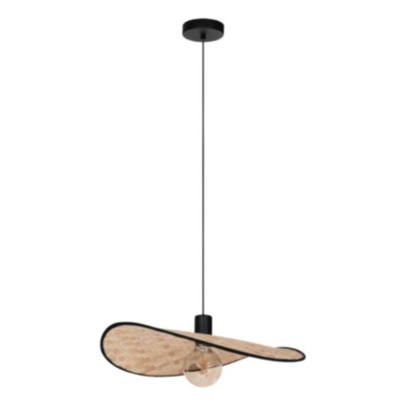 Suspension Marywell 50 x 34,5 cm E27 40W bois tressé naturel - EGLO