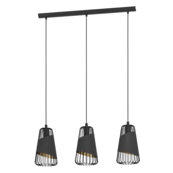 Suspension Austell  Ø36 cm E27x3 60 W acier noir/doré - EGLO