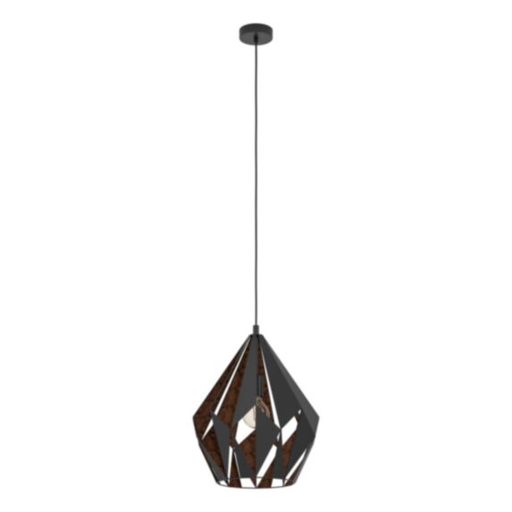 Suspension Carlton1 acier noir/cuivre E27 x 1 - EGLO