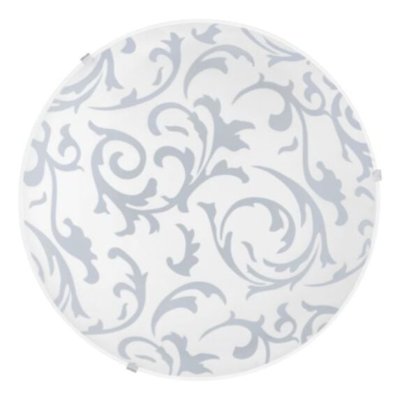 Plafonnier Scalea1 Ø31,5 cm E27 25W verre blanc/gris - EGLO