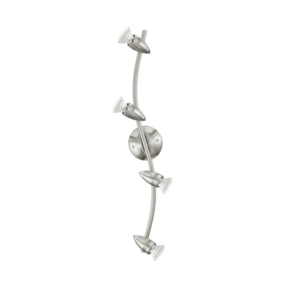 Plafonnier 4 lumières LED Magnum acier satin nickel chrome GU10 4x3W 3000K - EGLO
