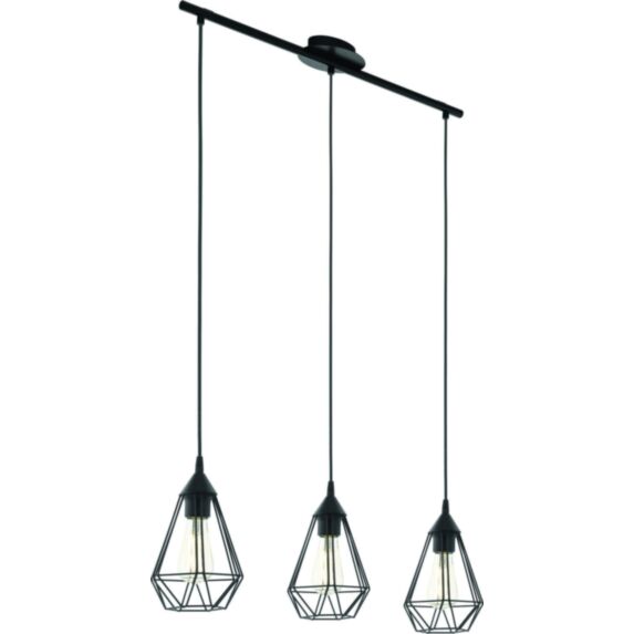 Suspension triple Tarbes 79 x 17,5 x 110 cm 60Wx3 acier noir - EGLO