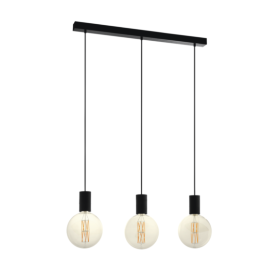 Suspension Pozueta 3 Ampoules H.110cm Acier Noir - EGLO