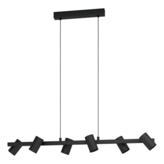 Suspension Gatuela1 116 X 19 cm 6 X E14 25W acier noir - EGLO