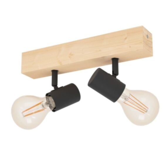 Lampe de table Townshend 3 bois/noir 2 lumières - EGLO