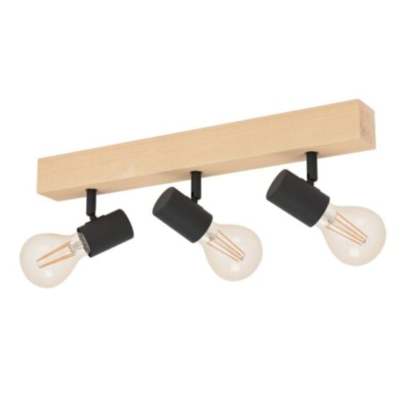 Lampe de table Townshend 3 bois/noir 3 lumières - EGLO