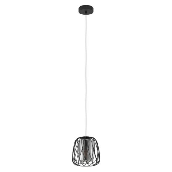 Suspension Floresta  Ø19,5 x H110 cm E27 acier noir /verre gris fumé - EGLO