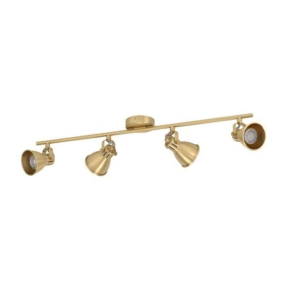 Spot SERAS LED x4 acier laiton brossé 77x6,5cm doré - EGLO