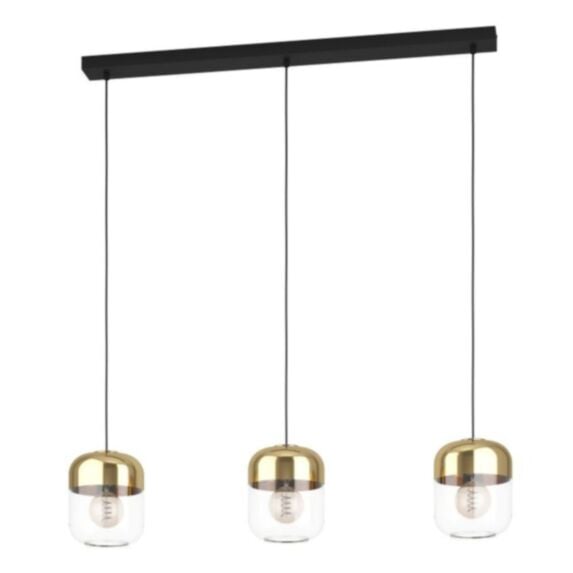 Suspension Maryvilla x3 verre vaporisé noir 87x17x110cm - EGLO