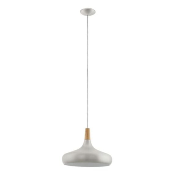 Suspension Sabinar acier argent brossé Ø40cm marron - EGLO