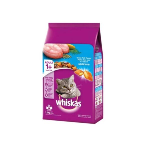 Croquettes chat adulte Poissons de mer 1,2kg - WHISKAS®