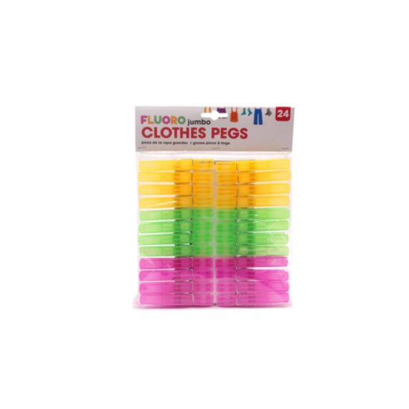 24 Pinces à linge géantes fluo - UBL